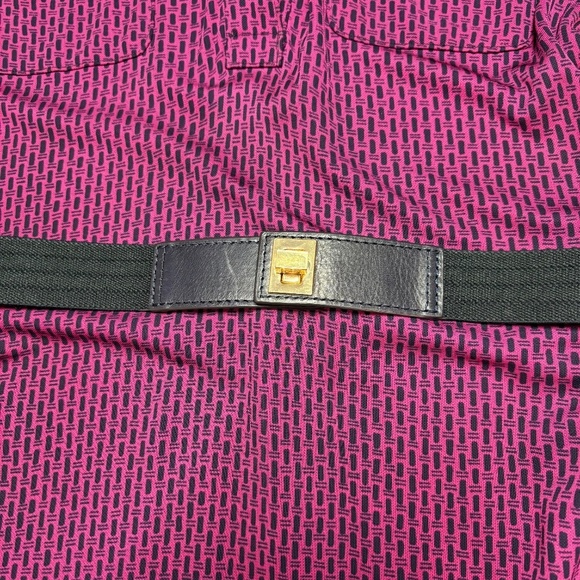TORY BURCH Hadley 100% Rayon Shirt Dress Front Chest Pockets Gold Buttons Sz XS - Picture 8 of 10
